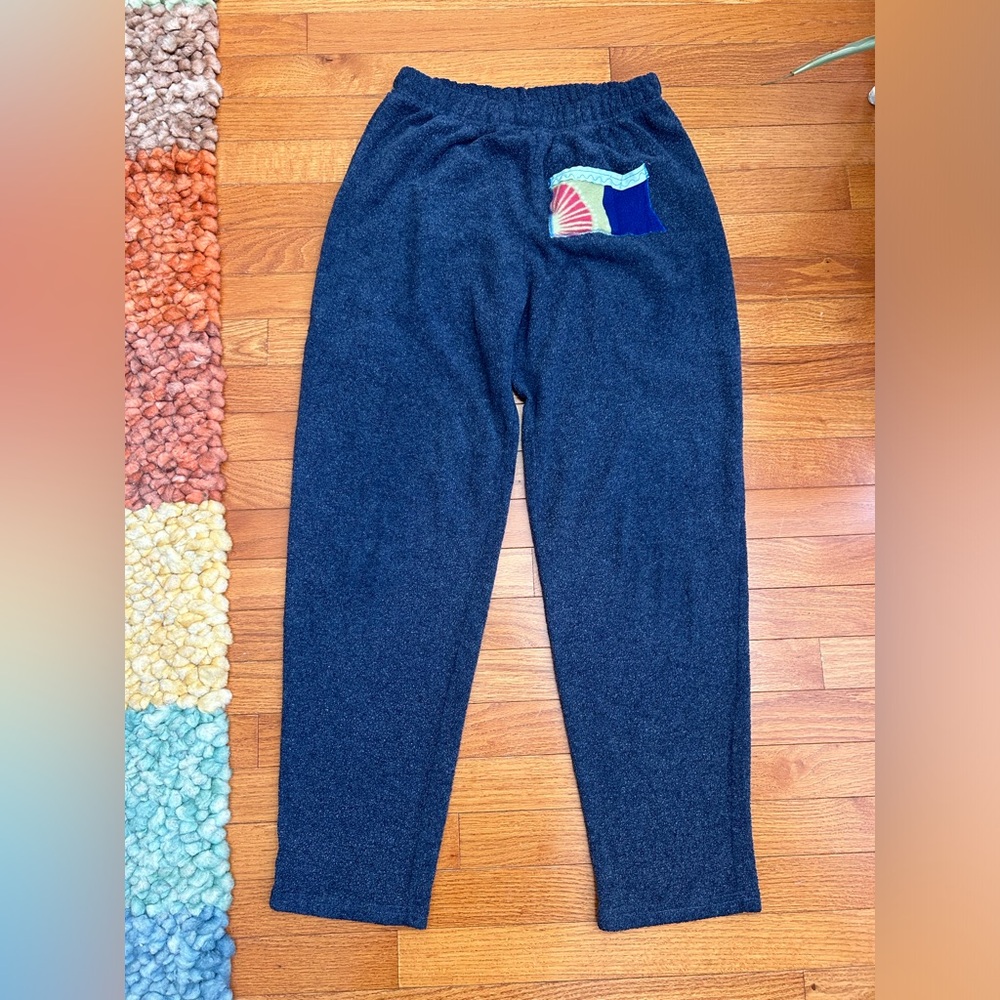 Blanc Noir Women’s Navy Joggers with Multicolor Front Pocket
